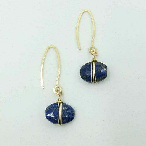 Cushion Cut Lapis Lazuli Earrings.