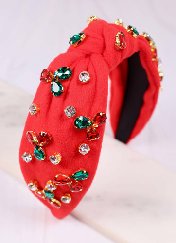 Deschanel Jewled Headband RED: Default.