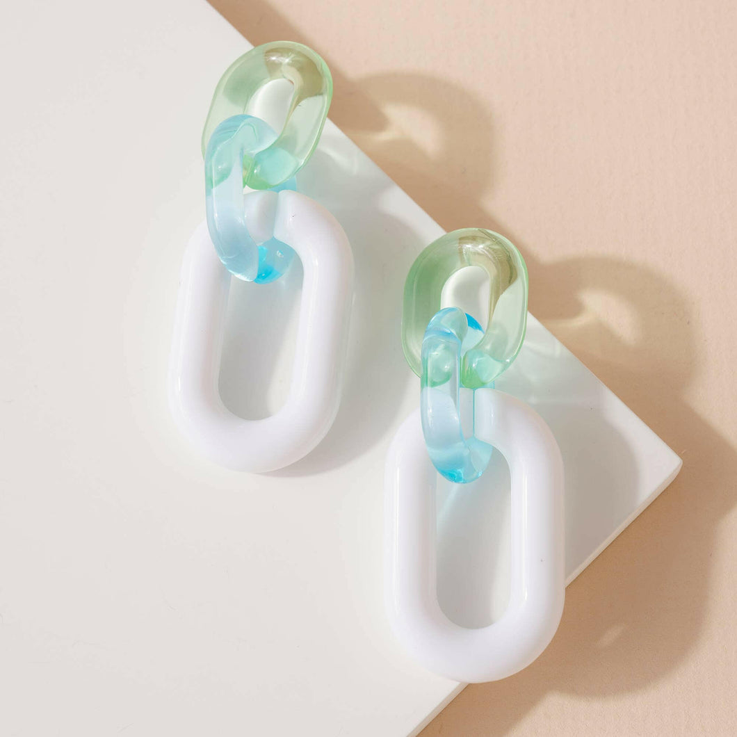 Acetate Link Dangling Earrings