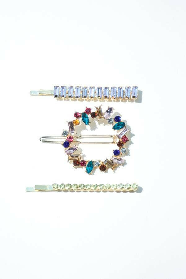 Circle Crystal Hair Clip Set