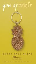 Load image into Gallery viewer, Glitter Keychain - PINEAPPLE
