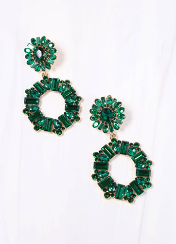 Bronx Stone Drop Earring GREEN.