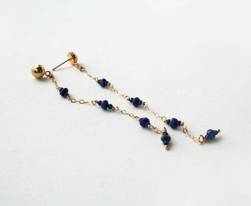 Long Lapis Post Earring.