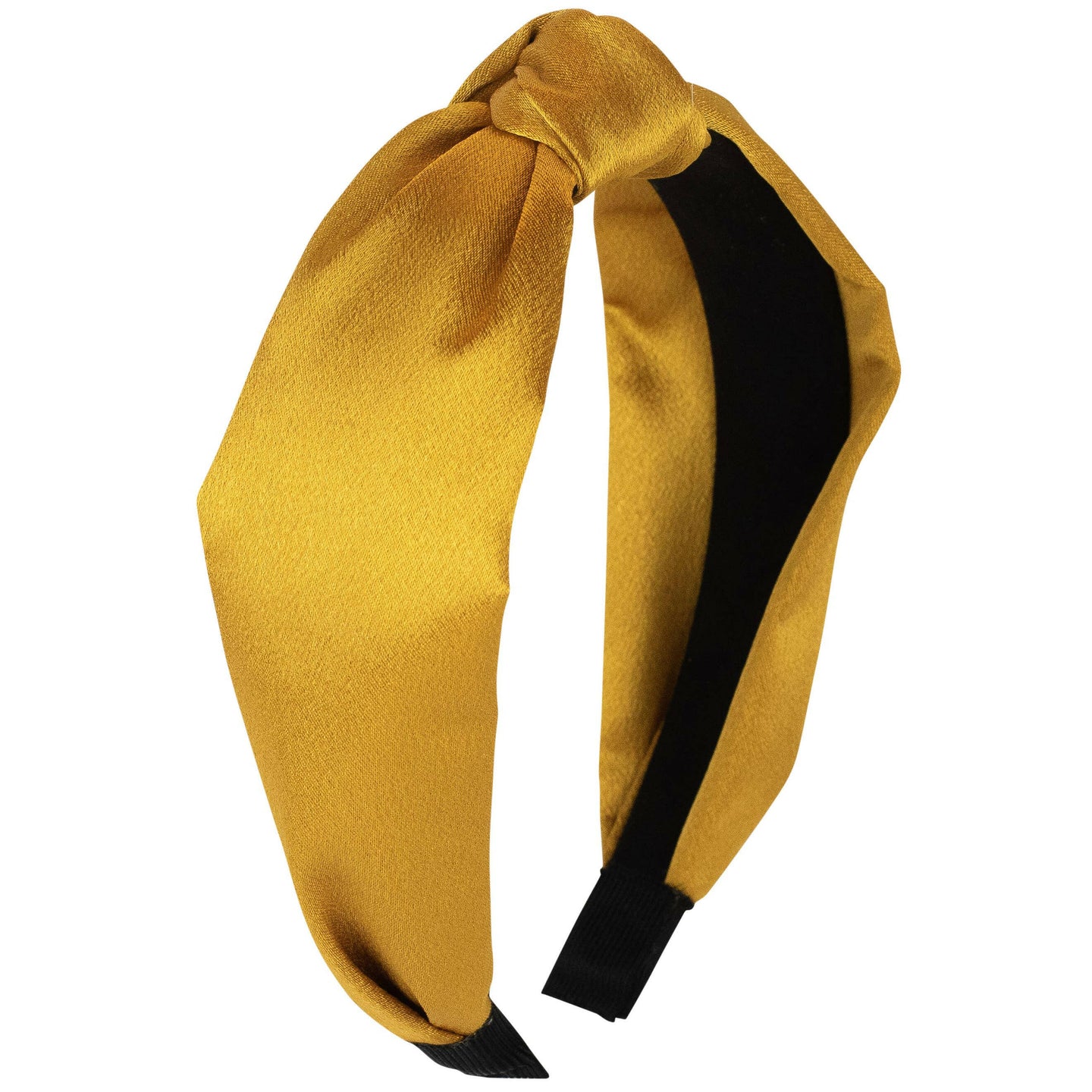 Mustard Satin Knot Headband.