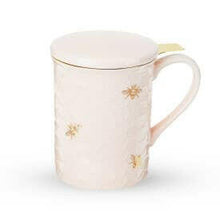 Load image into Gallery viewer, Annette Honeycomb Ceramic Tea Mug &amp; Infuser.
