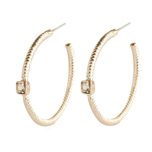 Crystal Cable Hoop Earrings.