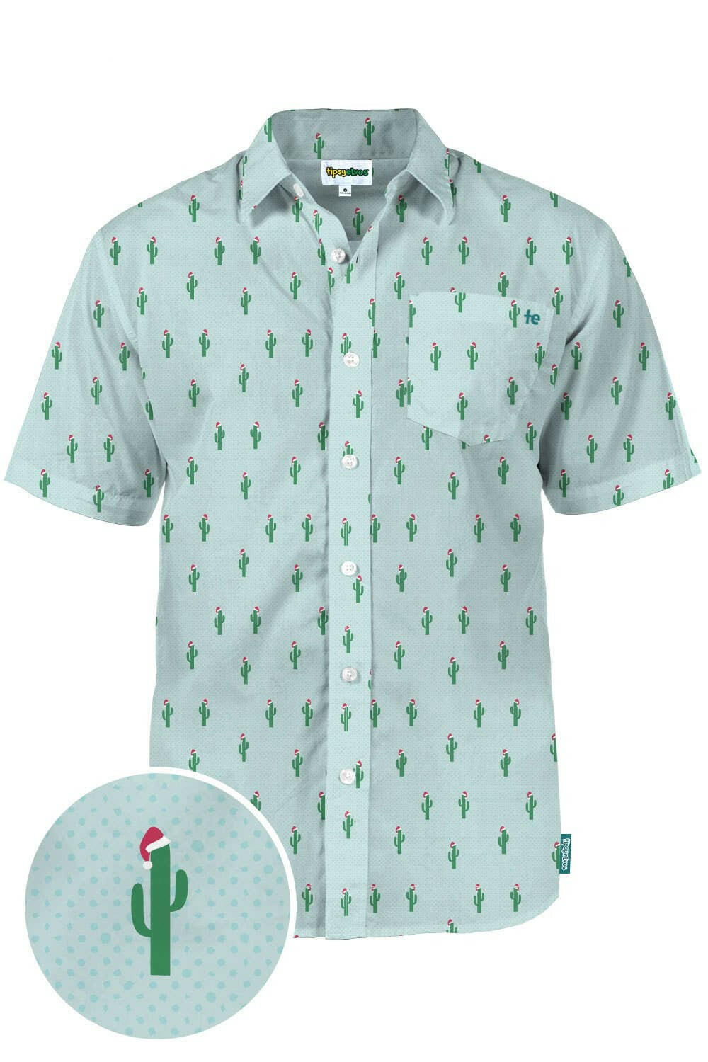 Men's Christmas Cactus Hawaiian Shirt.