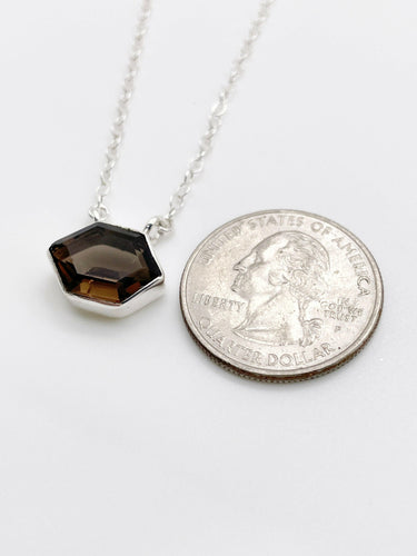 Smoky Quartz Sterling Silver Necklace.