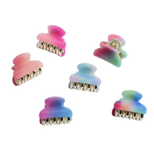 Mini Claw Clip Set of 6 - Tie Dye.