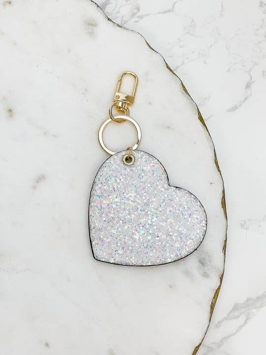 Glitter Heart Key Chain