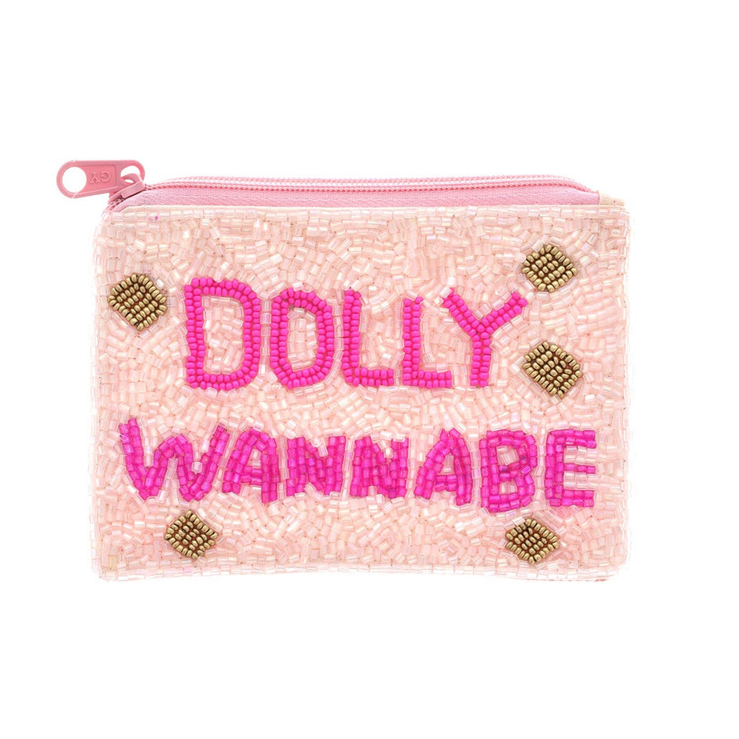 Western Dolly Wannabe Beaded Zipper Coin Bag