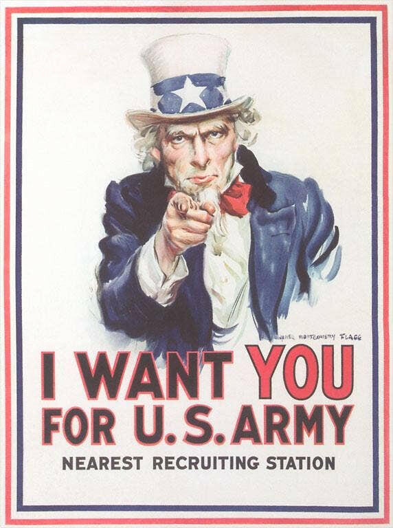 Classic Army Recruiting Poster Vintage Image Magnet.