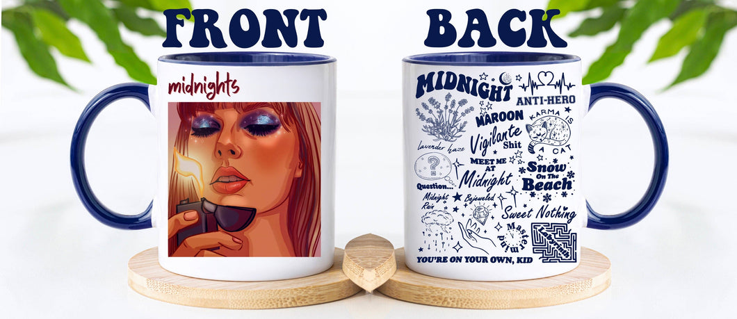 Taylor Swift Midnight Mug with Dark Blue Handle