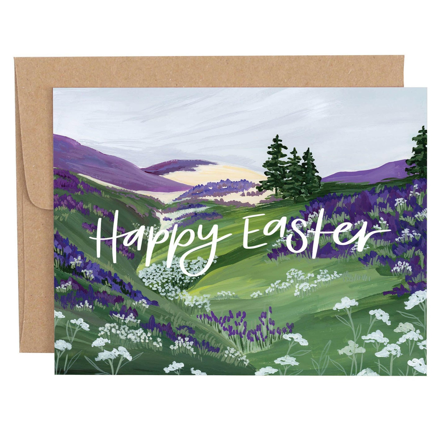 Easter Purple Landscape Card.