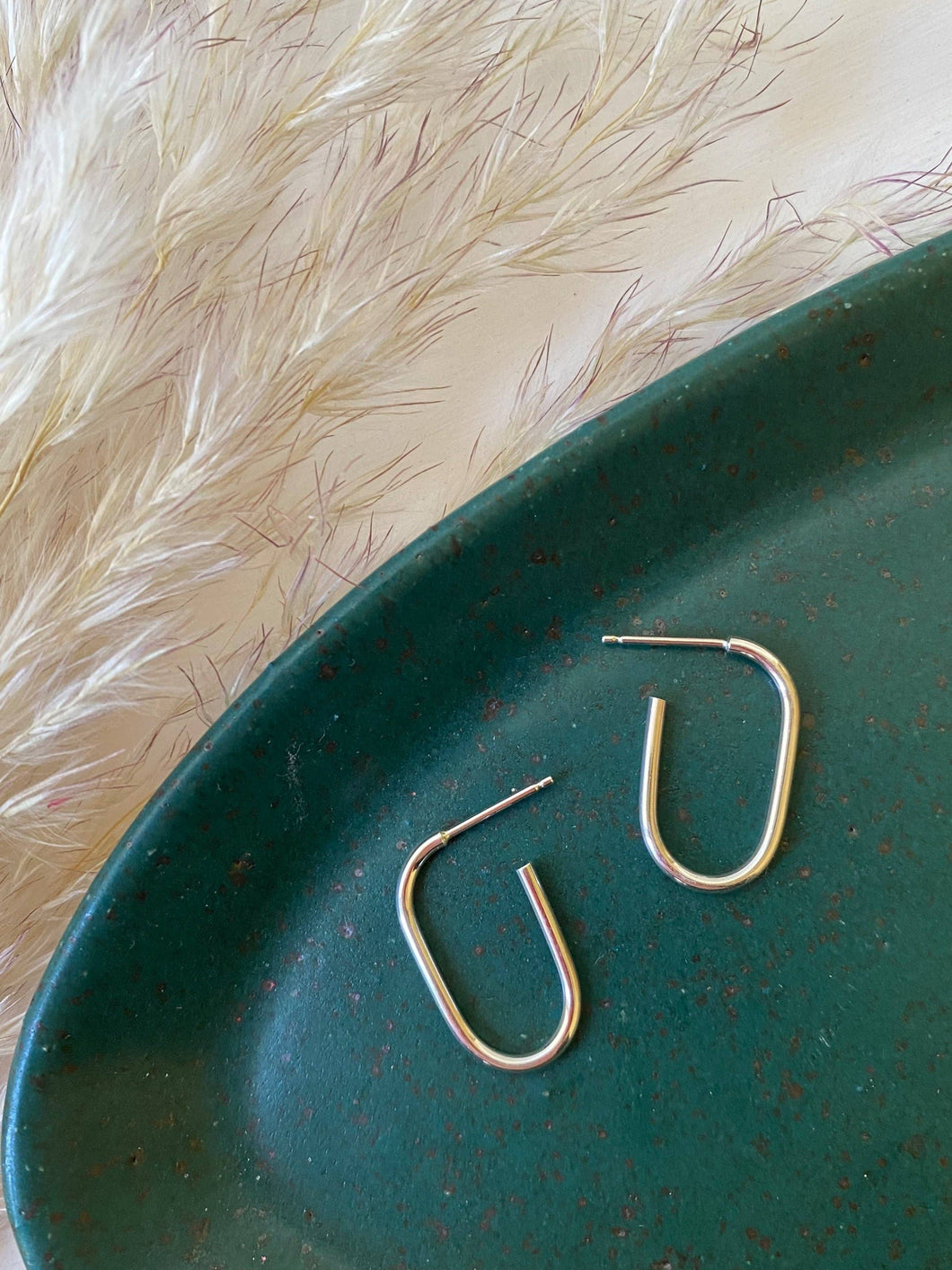 Small Oblong Hoops- Sterling Silver