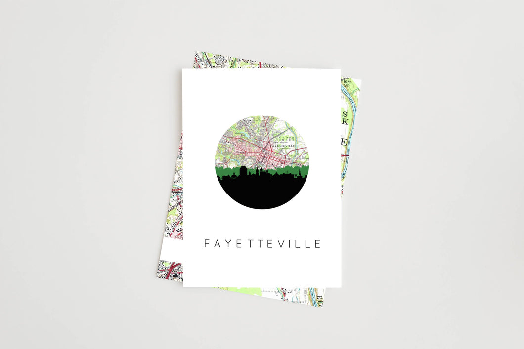 Fayetteville City Skyline Greeting Card