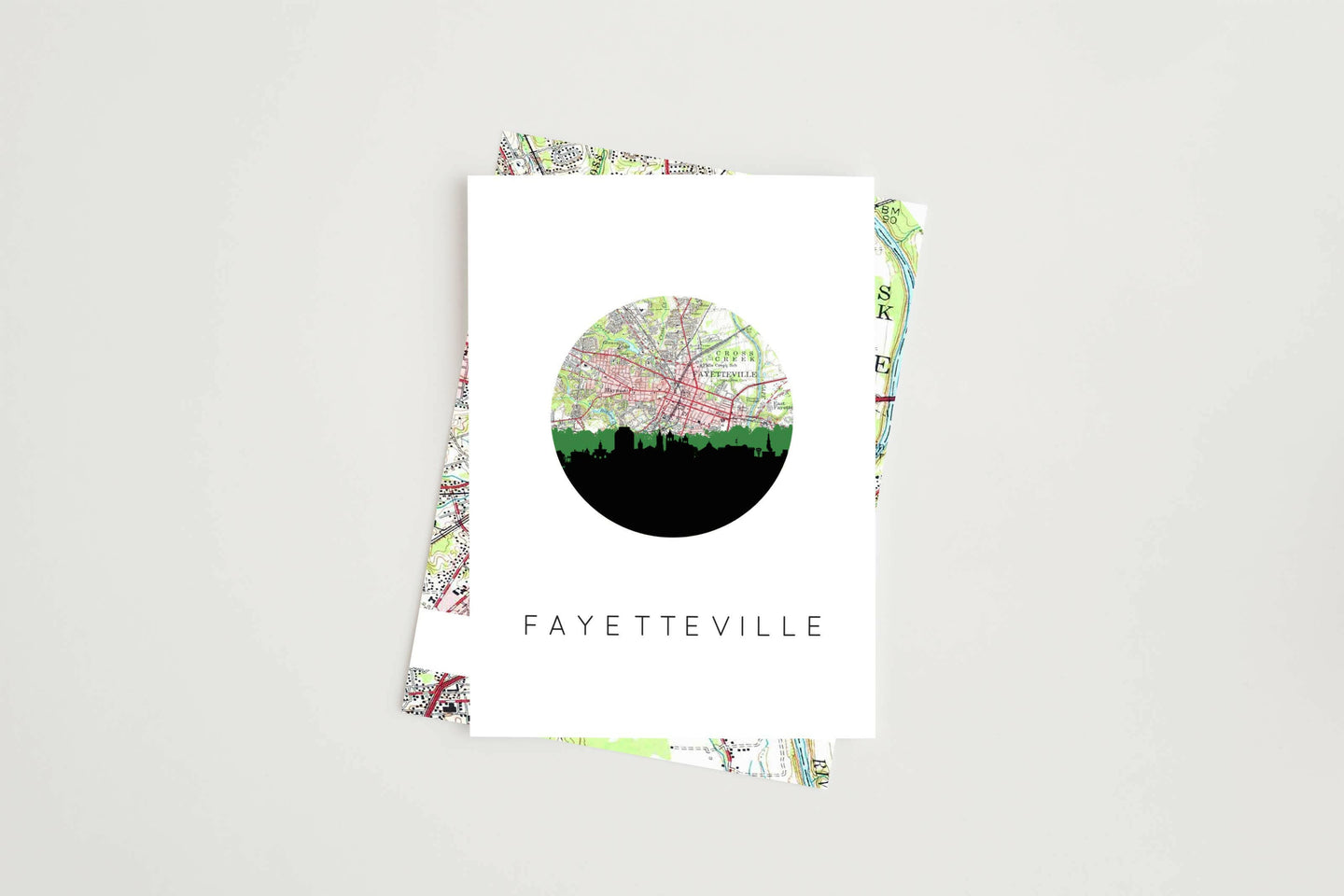 Fayetteville City Skyline Greeting Card.