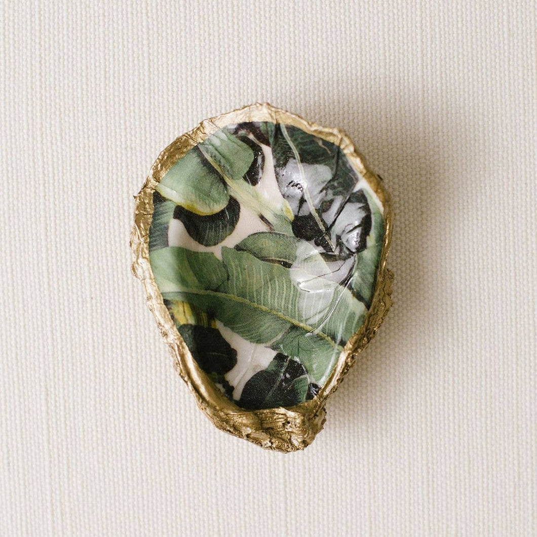 Tropical Decoupage Oyster Ring Dish