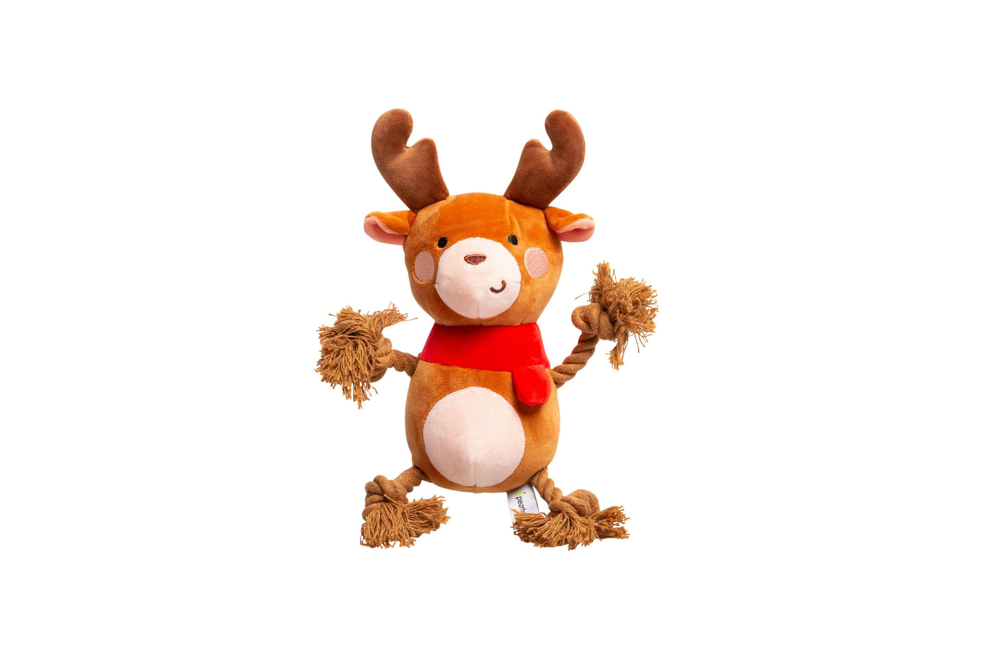 Reindeer Plush Rope Dog Toy.