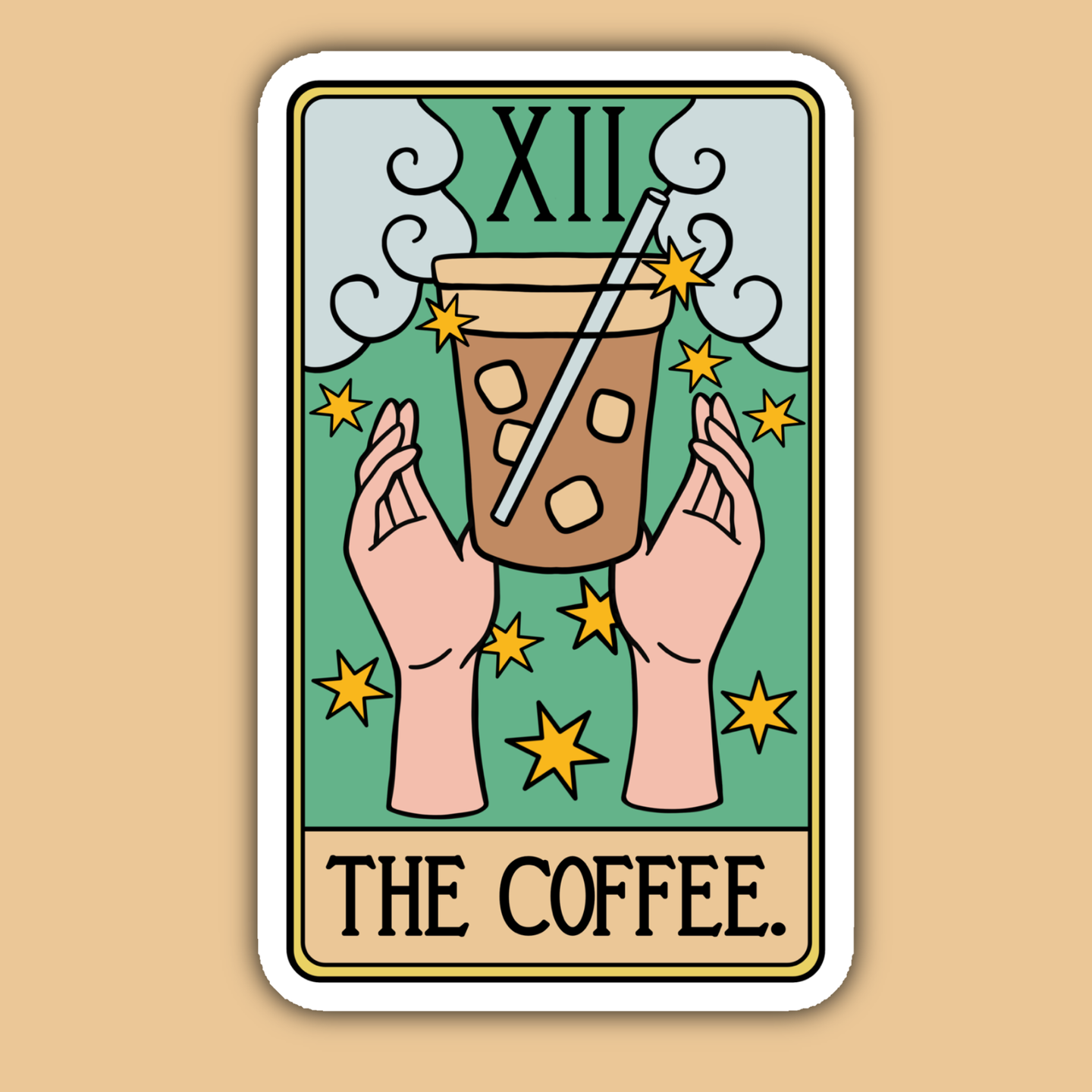 The Coffee Tarot Card Sticker.