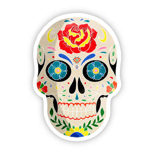 Sugar Skull Halloween Sticker.