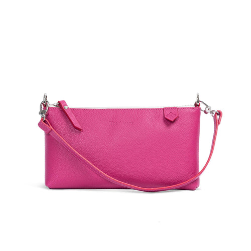 Elia Multiway Leather Shoulder Bag - Magenta.