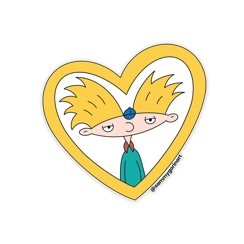 Football Head Locket, Hey Arnold, Sticker.