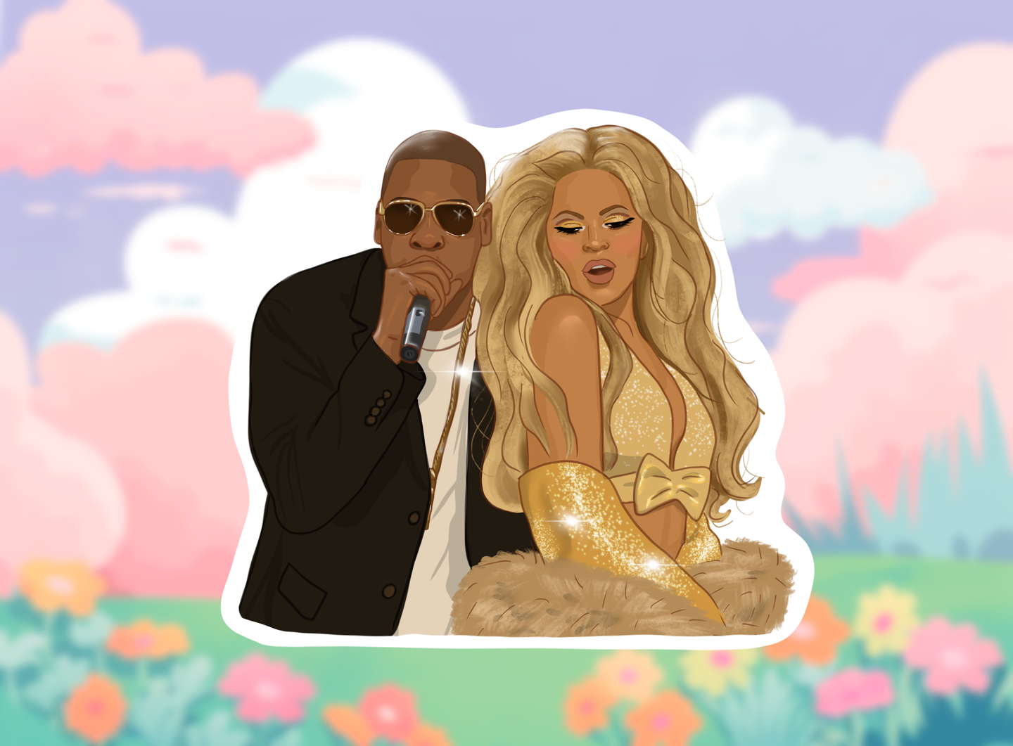 Beyoncé and Jay Z sticker.