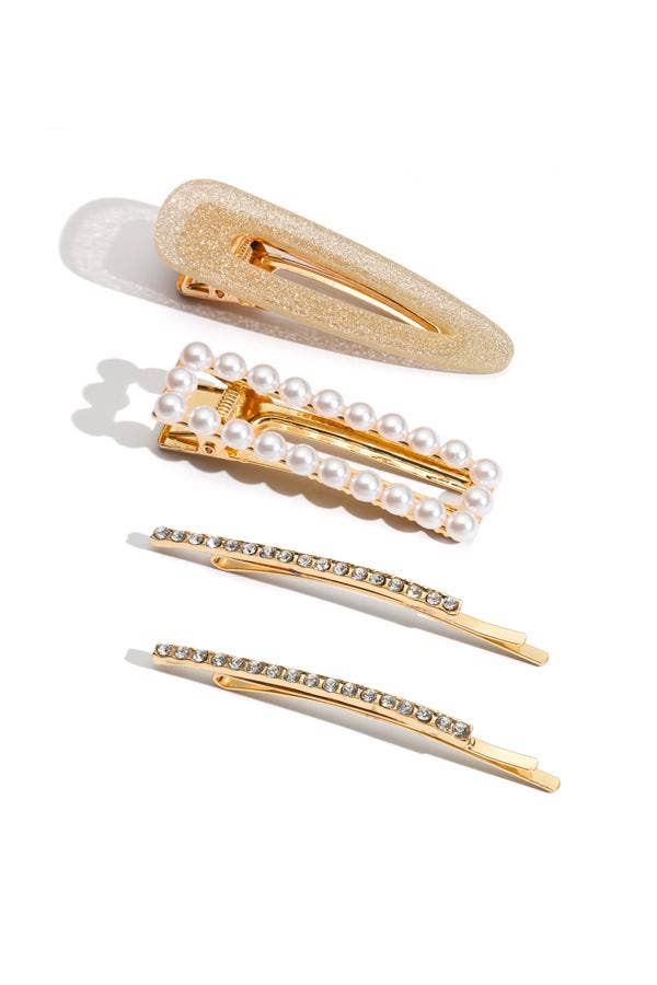 Pearl and Sparkle Hair Clip Set