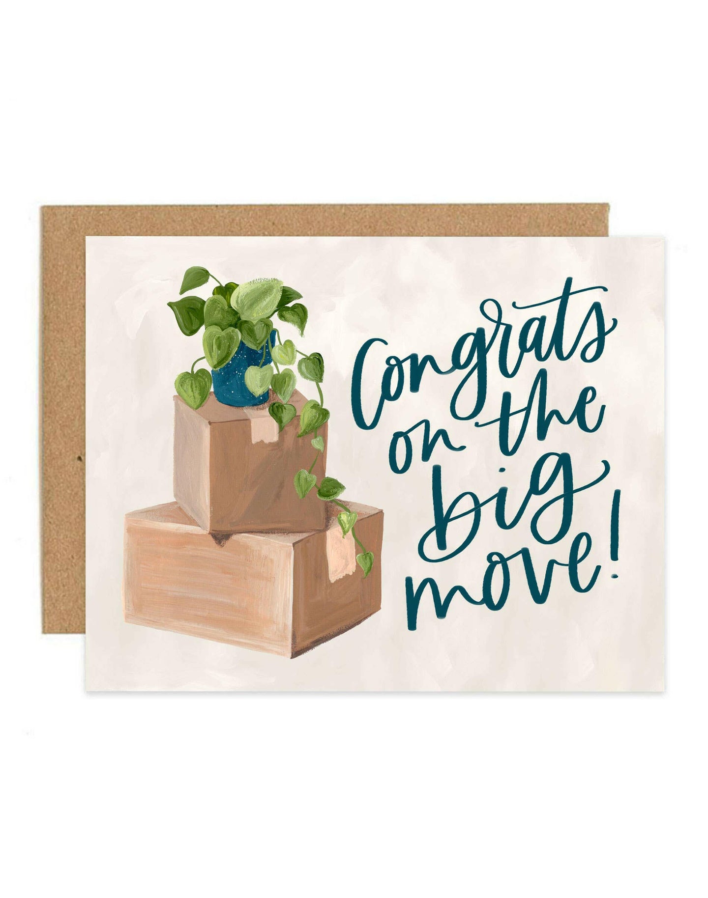 Congrats Moving Boxes Card.