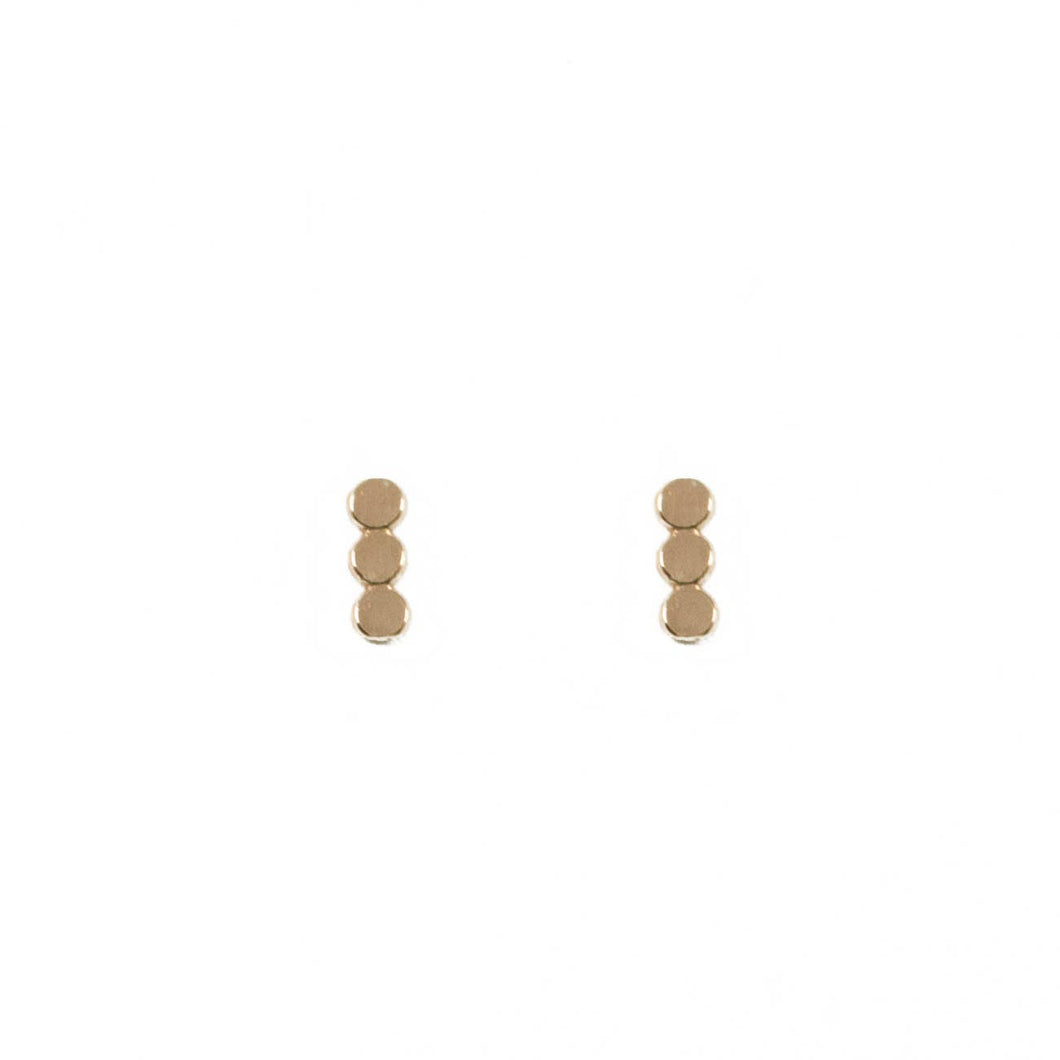 Small Dot Bar Stud Earrings in Gold