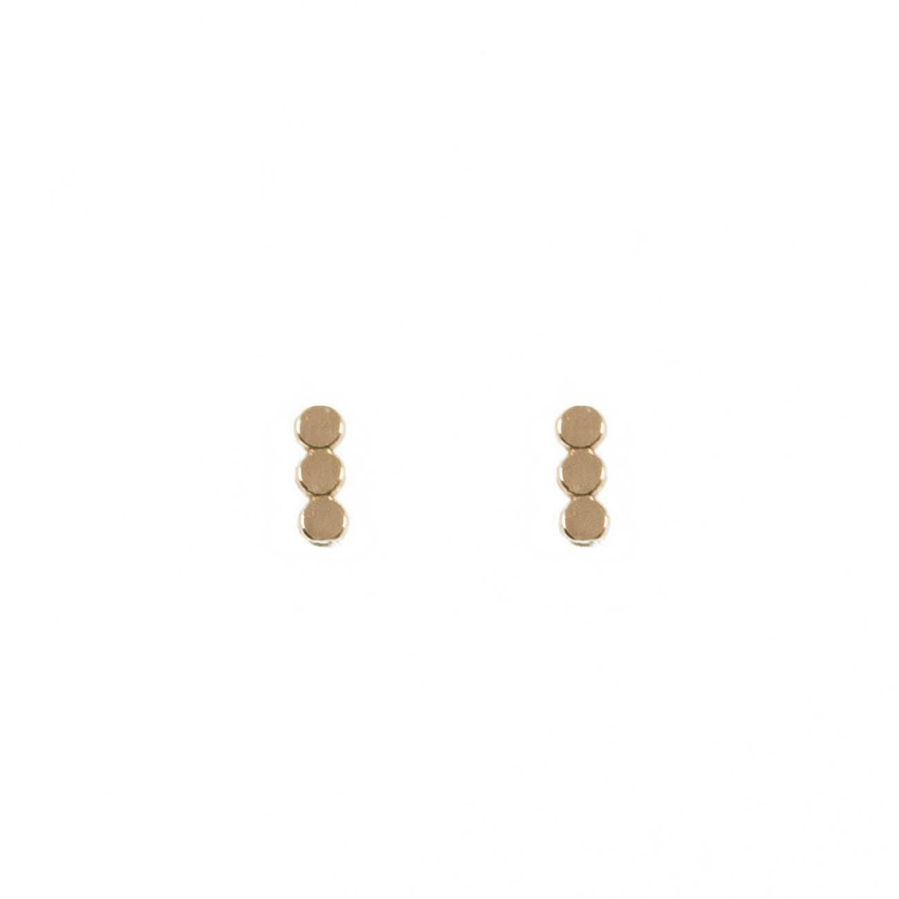 Small Dot Bar Stud Earrings in Gold.