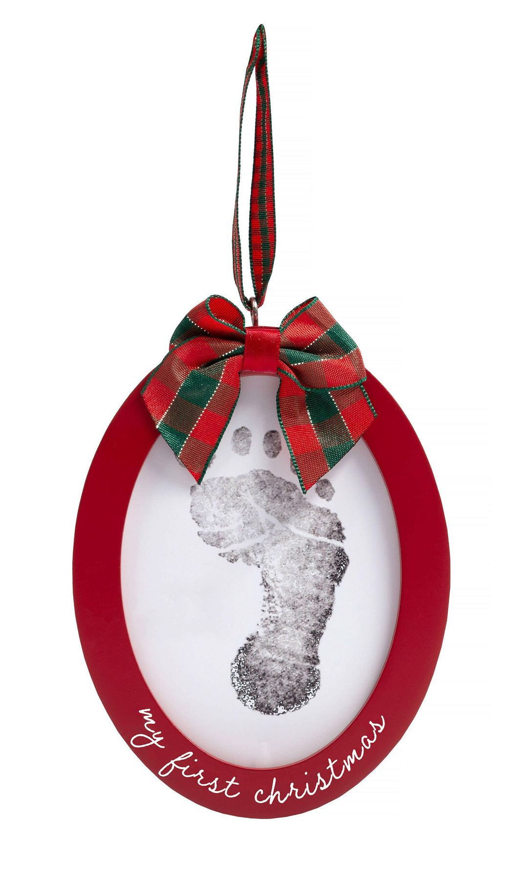 Babyprints Photo Ornament with Clean-Touch Ink Pad, Red
