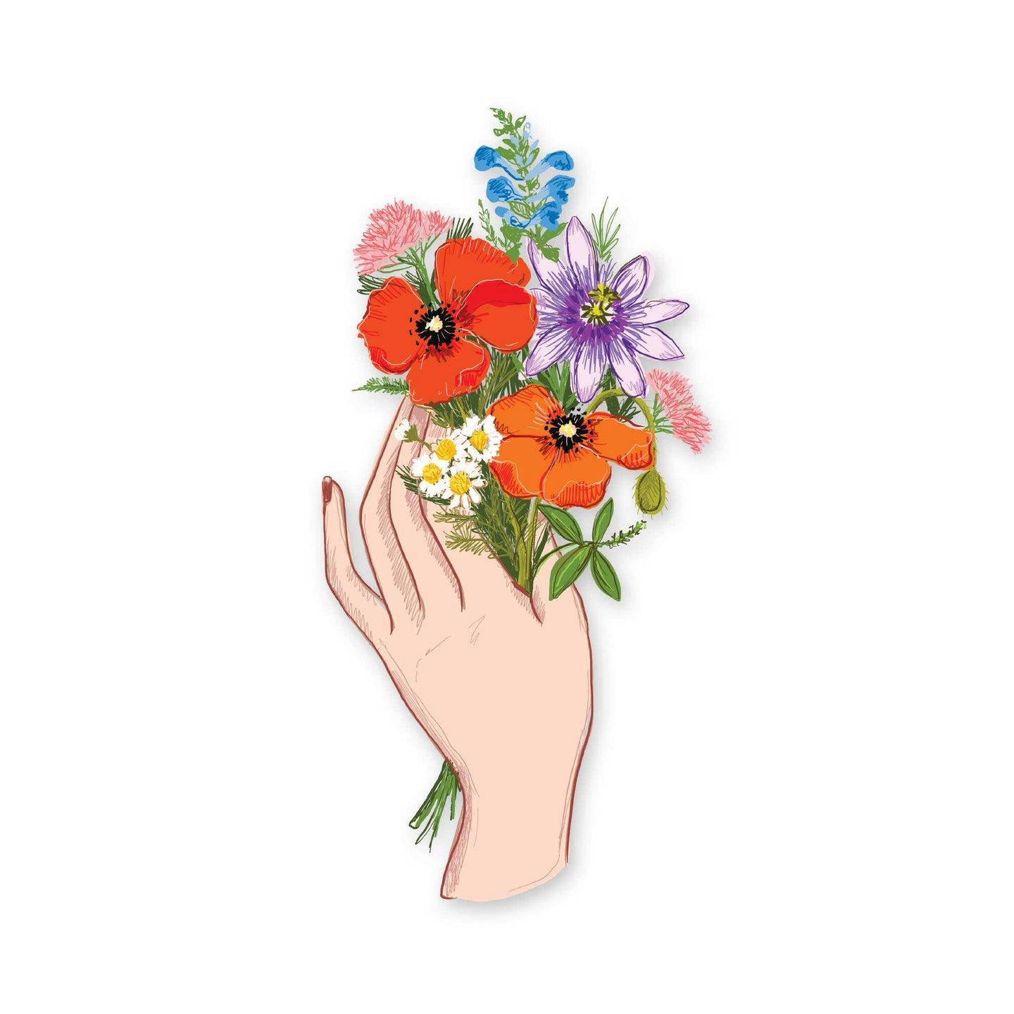 Wild Flower Bouquet Single Sticker.