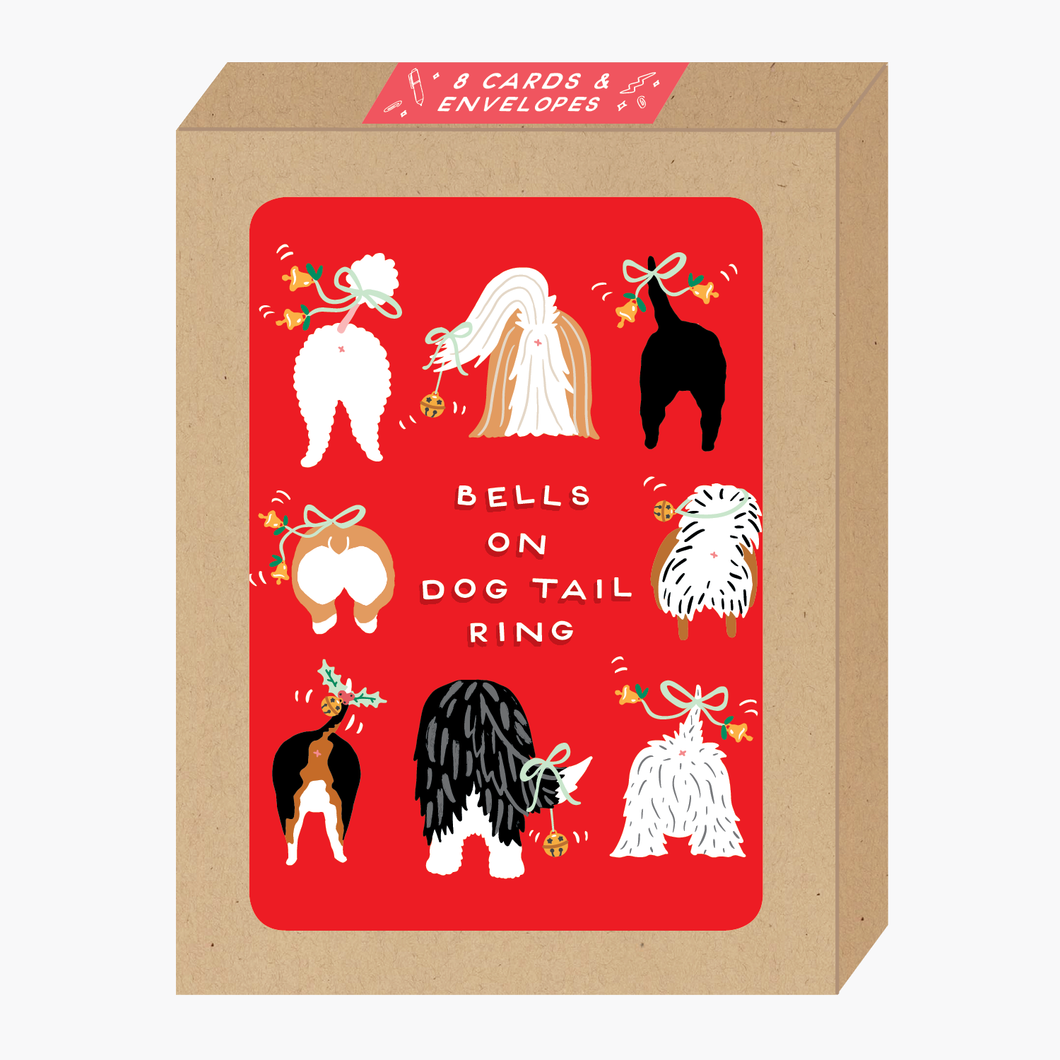 Boxed Dog Tails Holiday Card