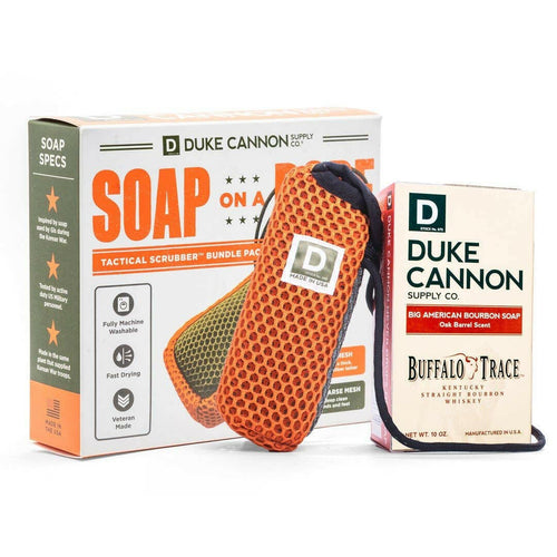 Soap on a Rope Bundle Pack (Tactical Scrubber + Bourbon soap.
