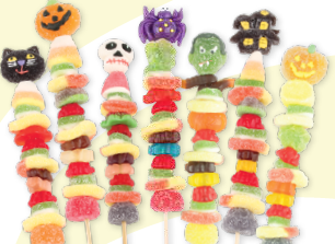 Halloween gummy candy kabobs