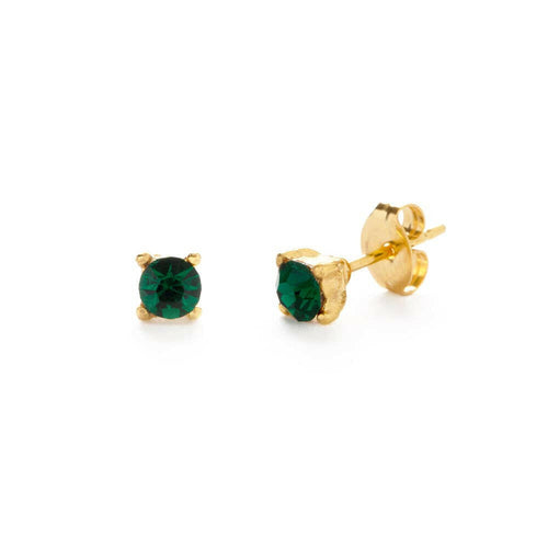 Circo Crystal Stud Earrings in Emerald.