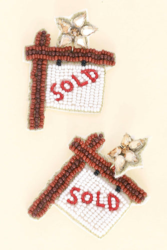 Sold House Real Estate Gemstone Beaded Earrings.