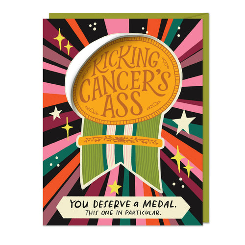 Kicking Cancer’s Ass Sticker Card.