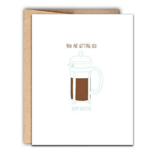 Boom Roasted Coffee Lover Birthday Letterpress Card.