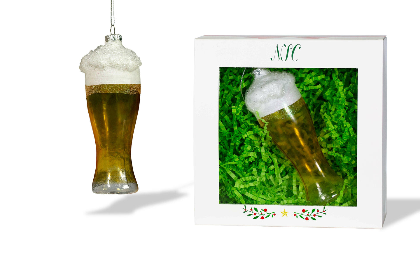 Beer Pint Glass Glass Ornament.