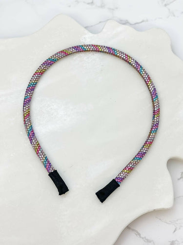 Skinny Rhinestone Headbands - Multi.