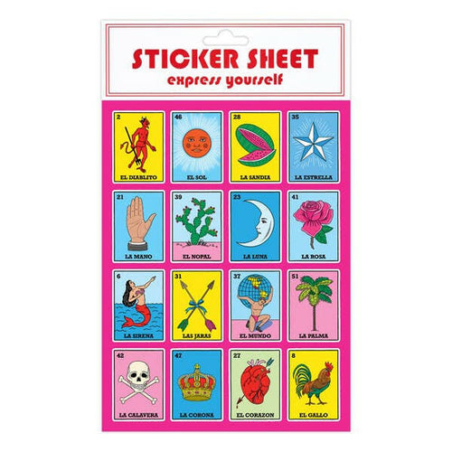 Mexican Bingo Sticker Sheet.