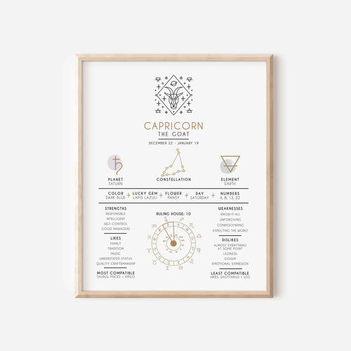 Capricorn Zodiac Art Print.