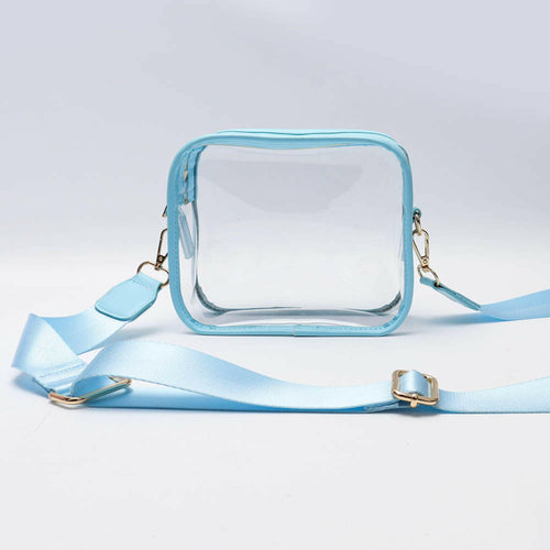 Light Blue Clear Stadium Crossbody Bag.