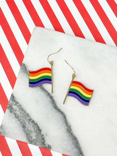 Pride Flag Dangle Earrings.