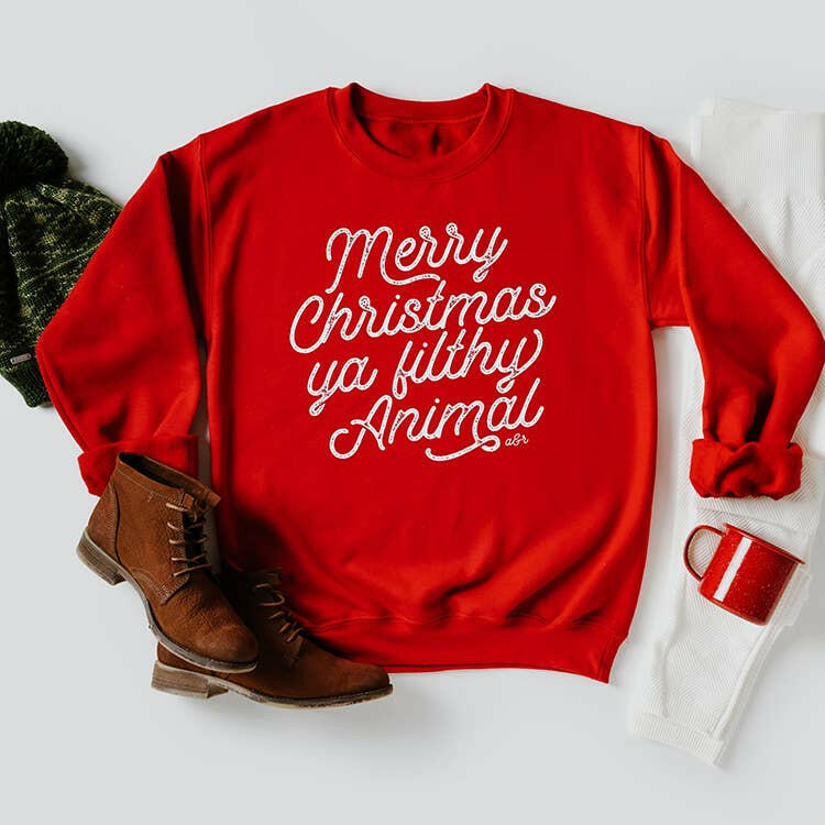 Merry Christmas Ya Filthy Animal Sweatshirt.