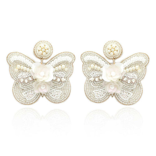 Beaded Butterfly Post Earrings.