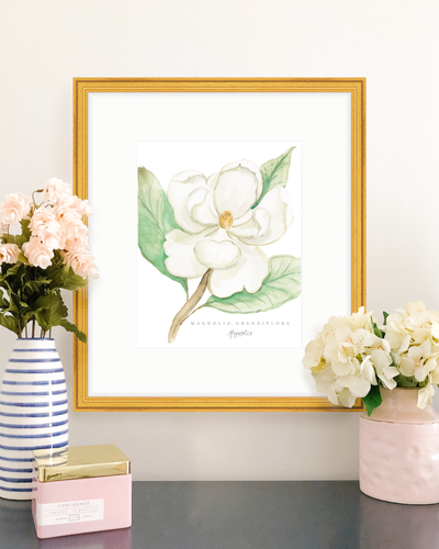 Magnolia Watercolor Art Print.